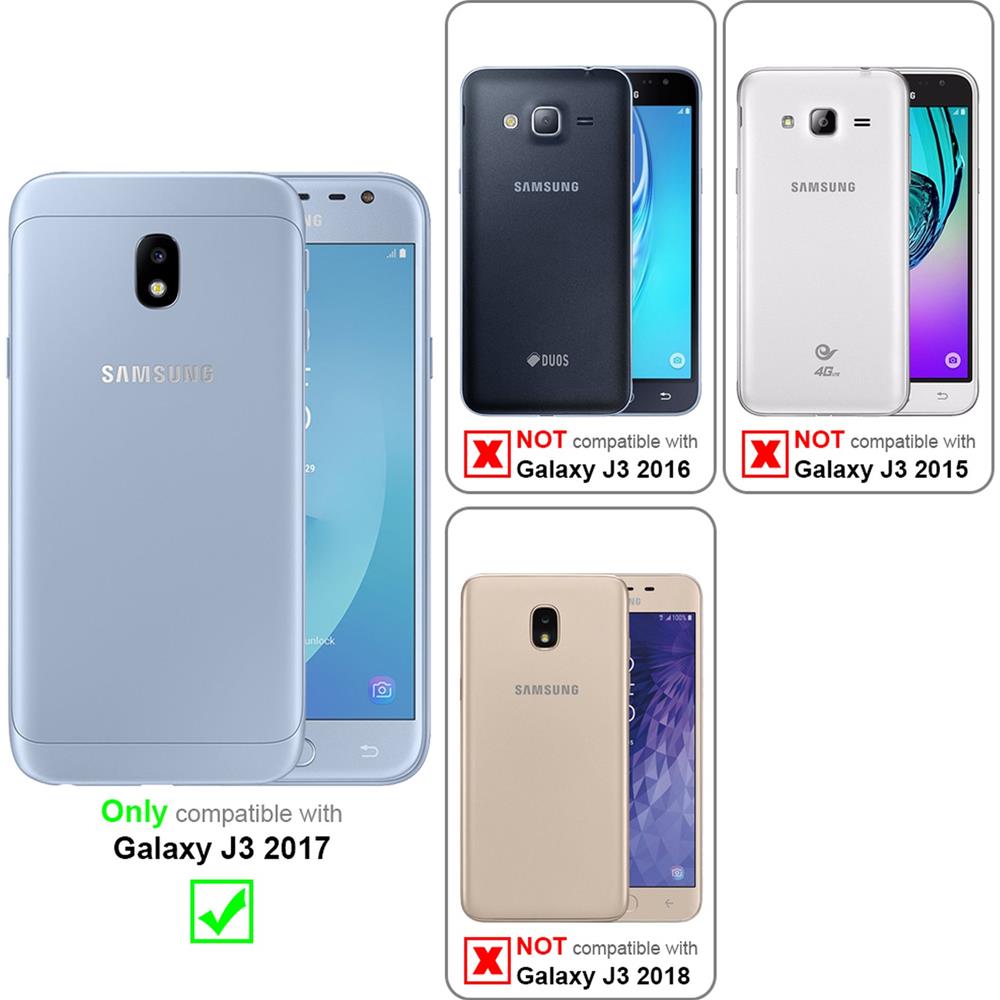 Custodia Compatibile Con Samsung Galaxy J3 2017 Eu Version In Candy Blu Scuro - Coperchio Protettivo In Silicone Tpu Flessibile - Foto 2