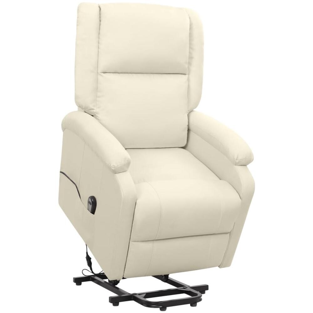 Poltrona Alzapersona Reclinabile Crema In Tessuto - Foto 1