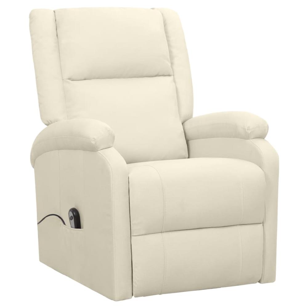 Poltrona Alzapersona Reclinabile Crema In Tessuto - Foto 3