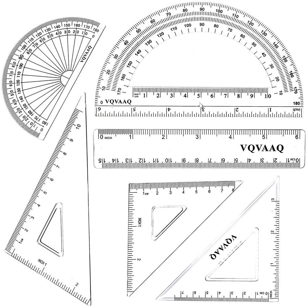 Set Geometrico 8 Pezzi Rosa - Compasso, Righello, Goniometro - Kit Scuola Kawaii - 3