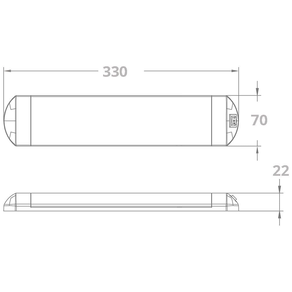 Plafoniera In Plasticaa 32 Led Da Appoggio Con Interruttore. Alim. 12/24v. Consumo 9w, Illuminazione A Luce Calda (2900-3200k) Equivalente A 80w Standard. Dim. Mm. 330x70x22h. - Foto 2
