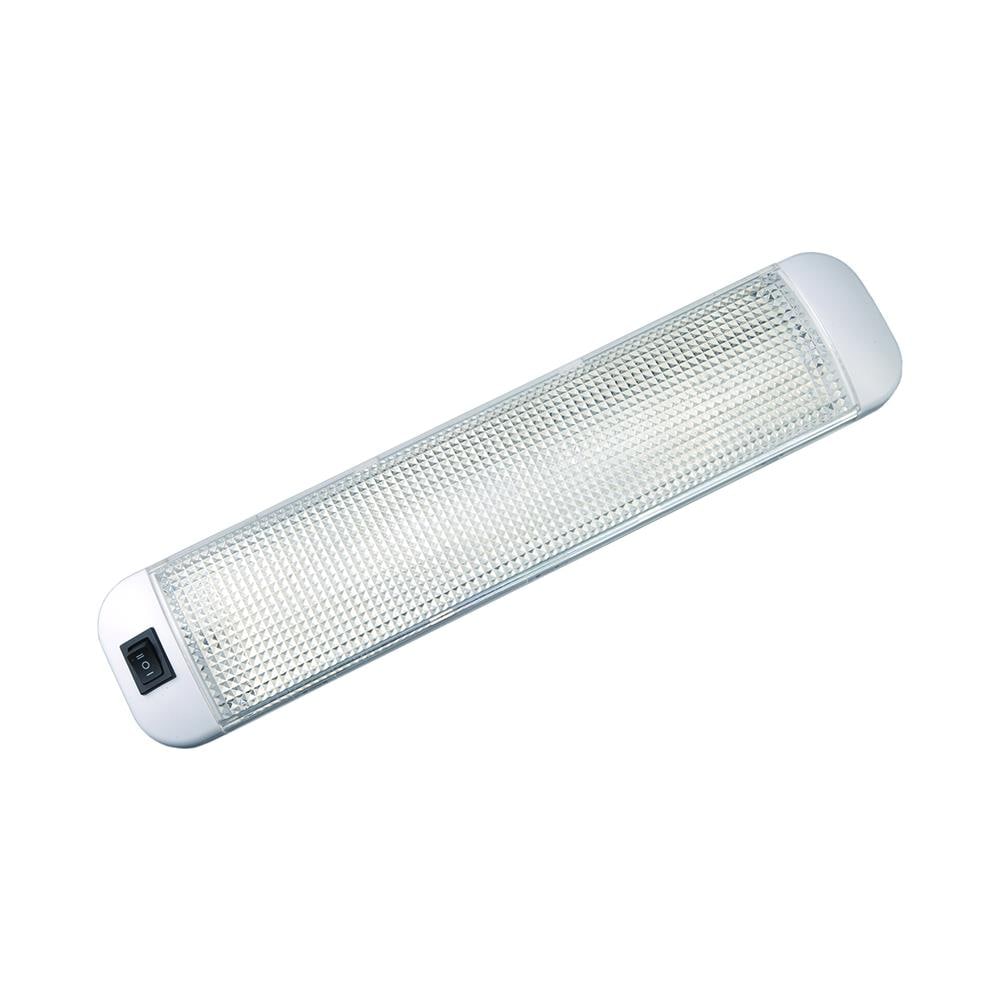 Plafoniera In Plasticaa 32 Led Da Appoggio Con Interruttore. Alim. 12/24v. Consumo 9w, Illuminazione A Luce Calda (2900-3200k) Equivalente A 80w Standard. Dim. Mm. 330x70x22h. - Foto 1