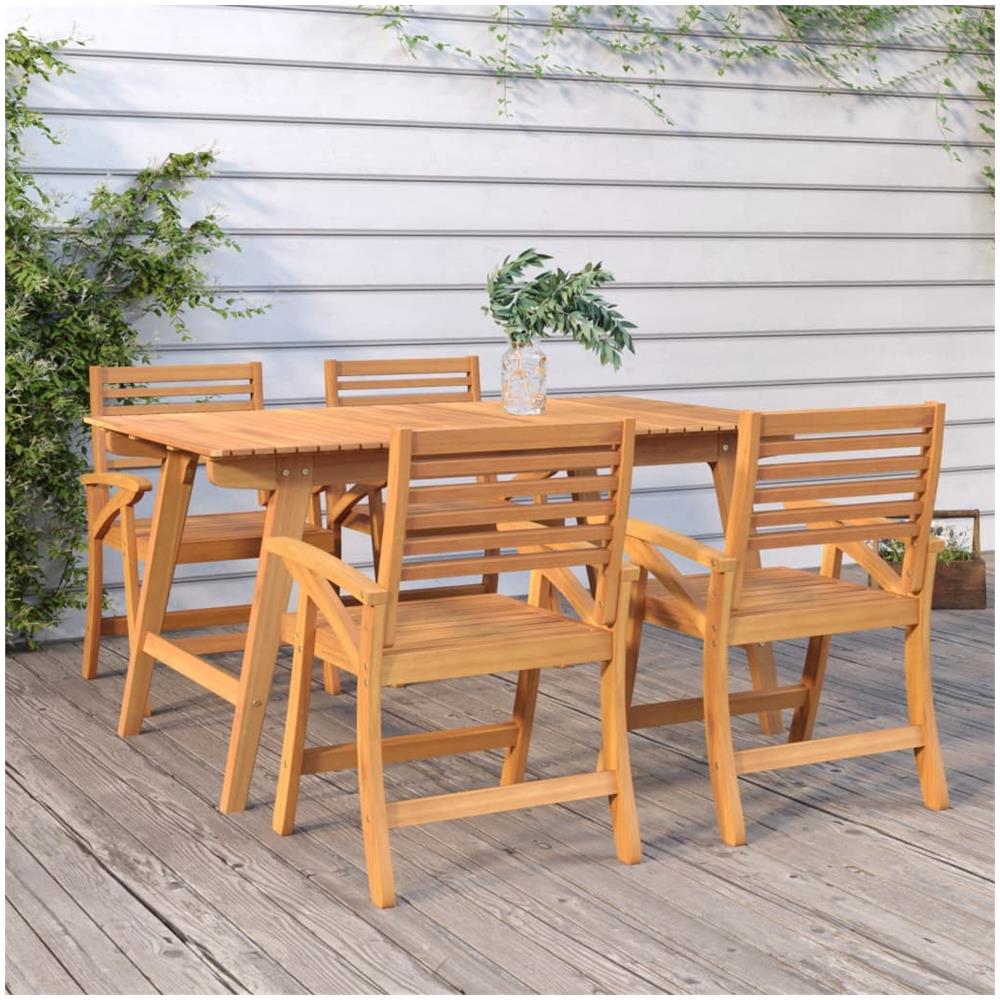 Tavolo Da Giardino 150x90x75 Cm Legno Massello Di Acacia - Foto 1