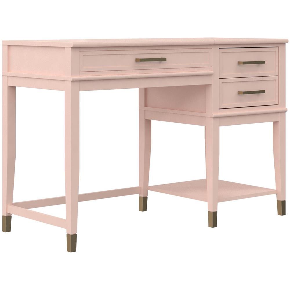 Westerleigh Scrivania Per Computer Con Alzata In Mdf Rosa - Foto 1