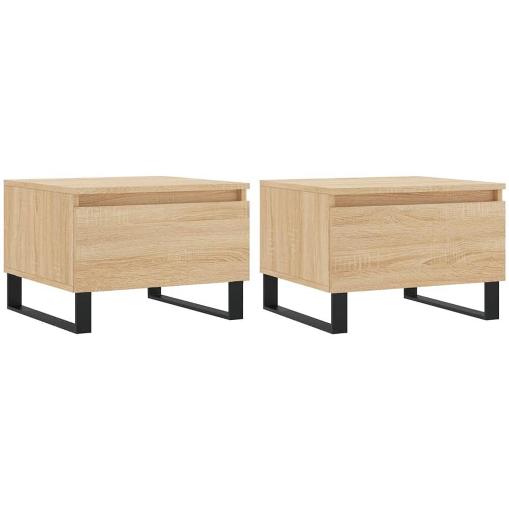 Tavolini Salotto 2pz Rovere Sonoma 50x46x35cm Legno Multistrato - Foto 2