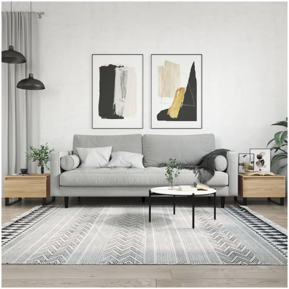 Tavolini Salotto 2pz Rovere Sonoma 50x46x35cm Legno Multistrato - Foto 1