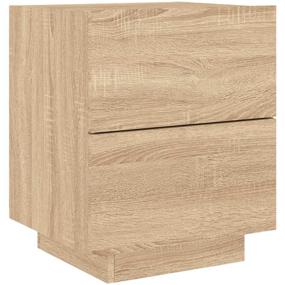 Comodino Con Luci Led Rovere Sonoma In Legno Multistrato - Foto 3