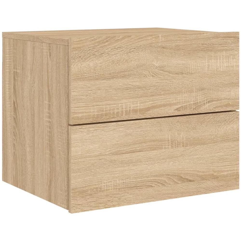 Comodino A Parete Con Luci Led Rovere Sonoma - Foto 3