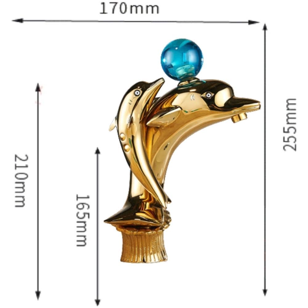 Rubinetto per lavabo da bagno, Blackswan, tipo M253 Delfin, modello oro, misura 25,5 cm - Foto 4