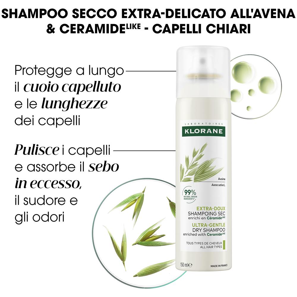 Shampoo Secco Extra Delicato Avena&Ceramide Tutti i Tipi di Capelli Spray 150 ml - Foto 2