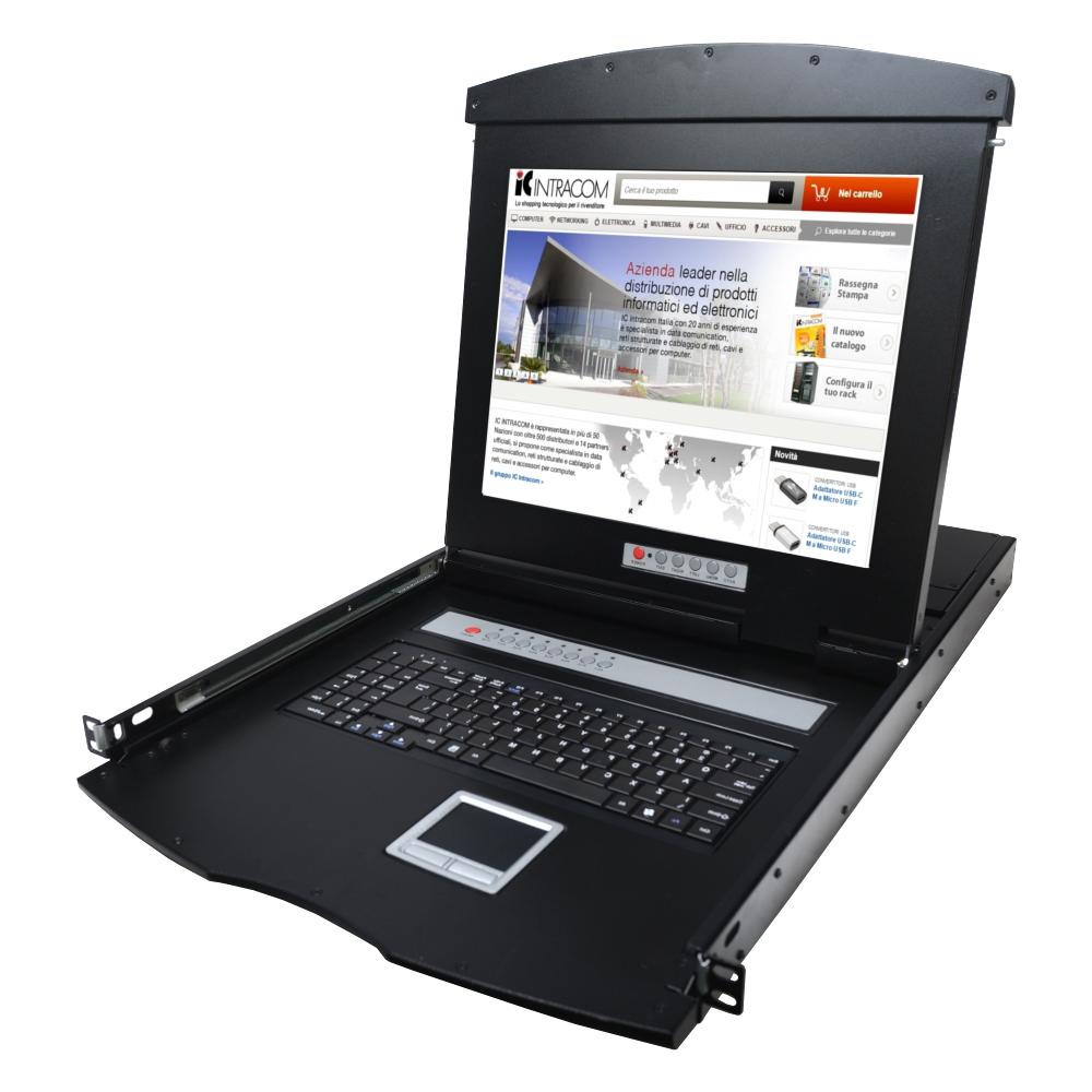 IDATA KVM-DR17S8 - Console KVM Switch 8 Porte USB / PS2 con LCD 17'' da Rack 19'' - Foto 1