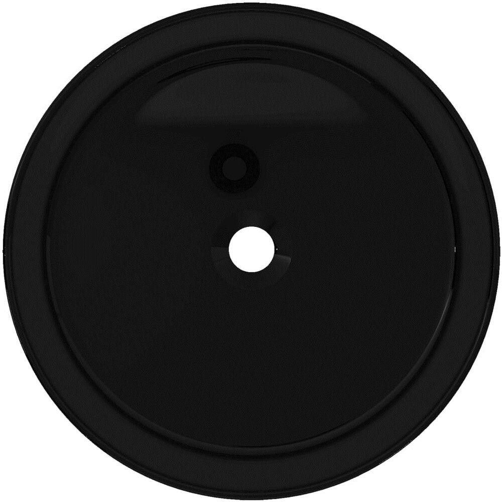 Lavandino Tondo In Ceramica Nero 40 X 15 Cm - Foto 2