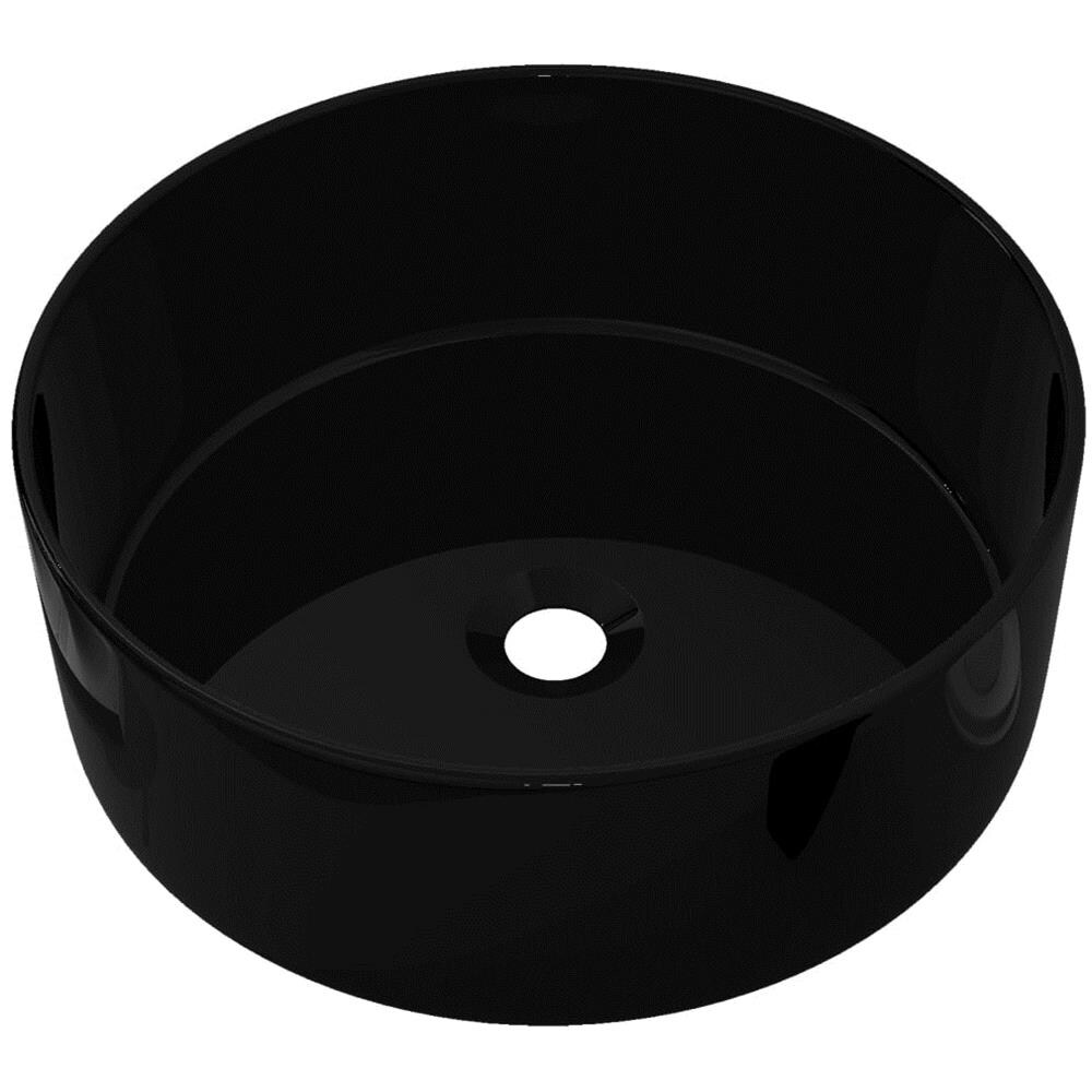 Lavandino Tondo In Ceramica Nero 40 X 15 Cm - Foto 6