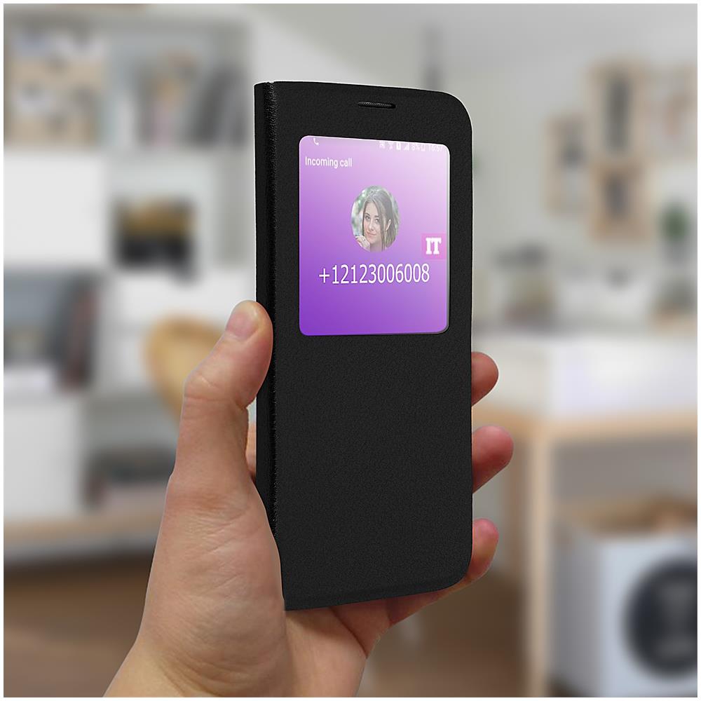 Custodia Samsung Galaxy S10 Plus Sportellino Finestra Sottile Nero - Foto 5