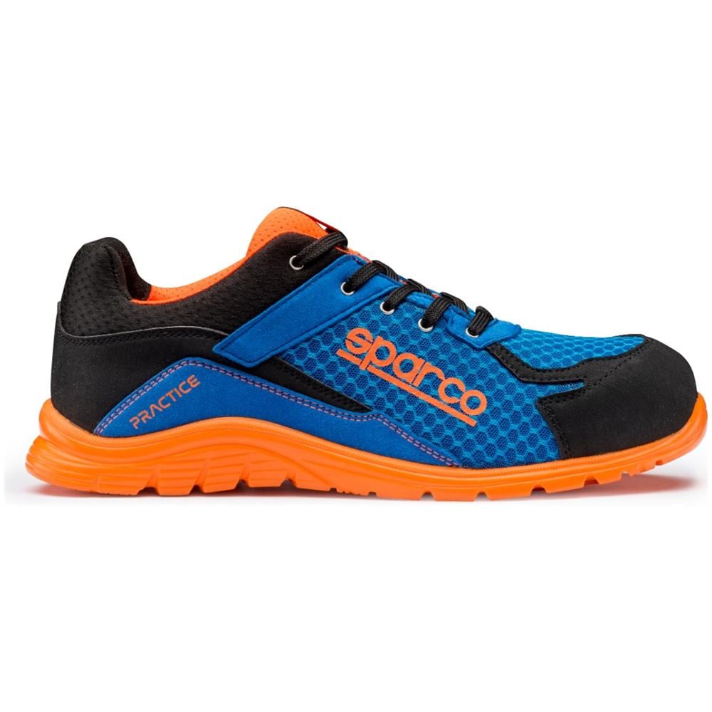 Sparco Practice S1p Scarpe Antinfortunistiche Indoor In Mesh Traspirante Azzurre-arancio Fluo (39) - Foto 1