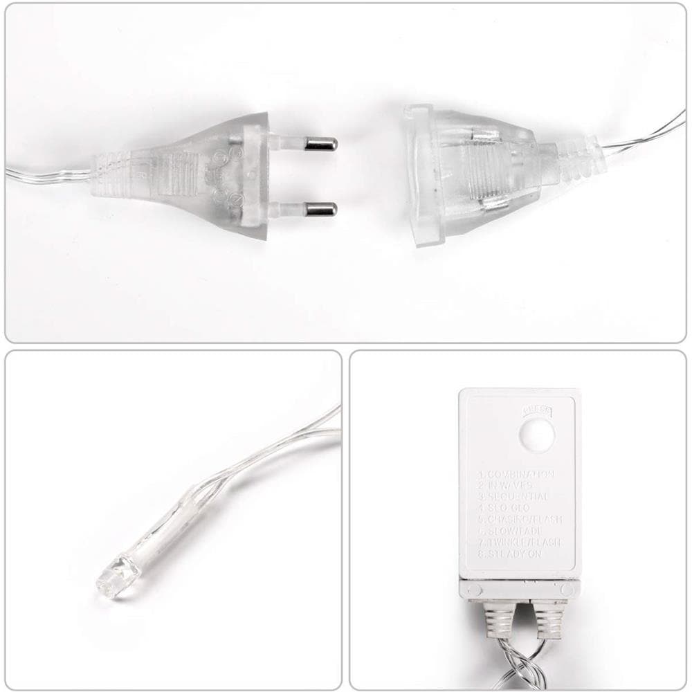 Cascata Luminose Per Finestra Balcone 6 X 3m 600er Led String Impermeabile 8 Modalit? Funzione Memoria Lucine Per Soggiorno Giardino Terrazza Tv Sfondo Cortile Ecc. - Bianco Caldo - Foto 2