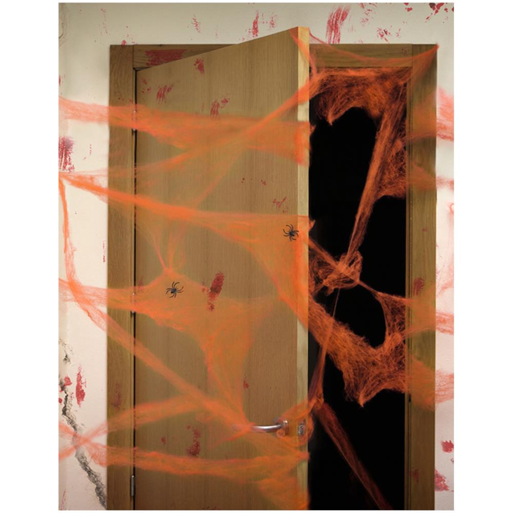 Ragnatela Arancione Con Ragnetti Halloween - Foto 1
