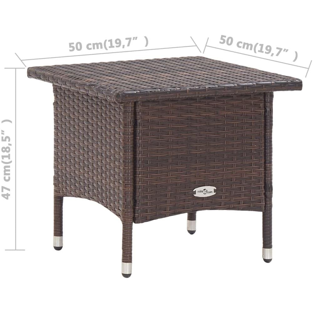 Tavolino Da Tè Marrone 50x50x47 Cm In Polyrattan - Foto 7