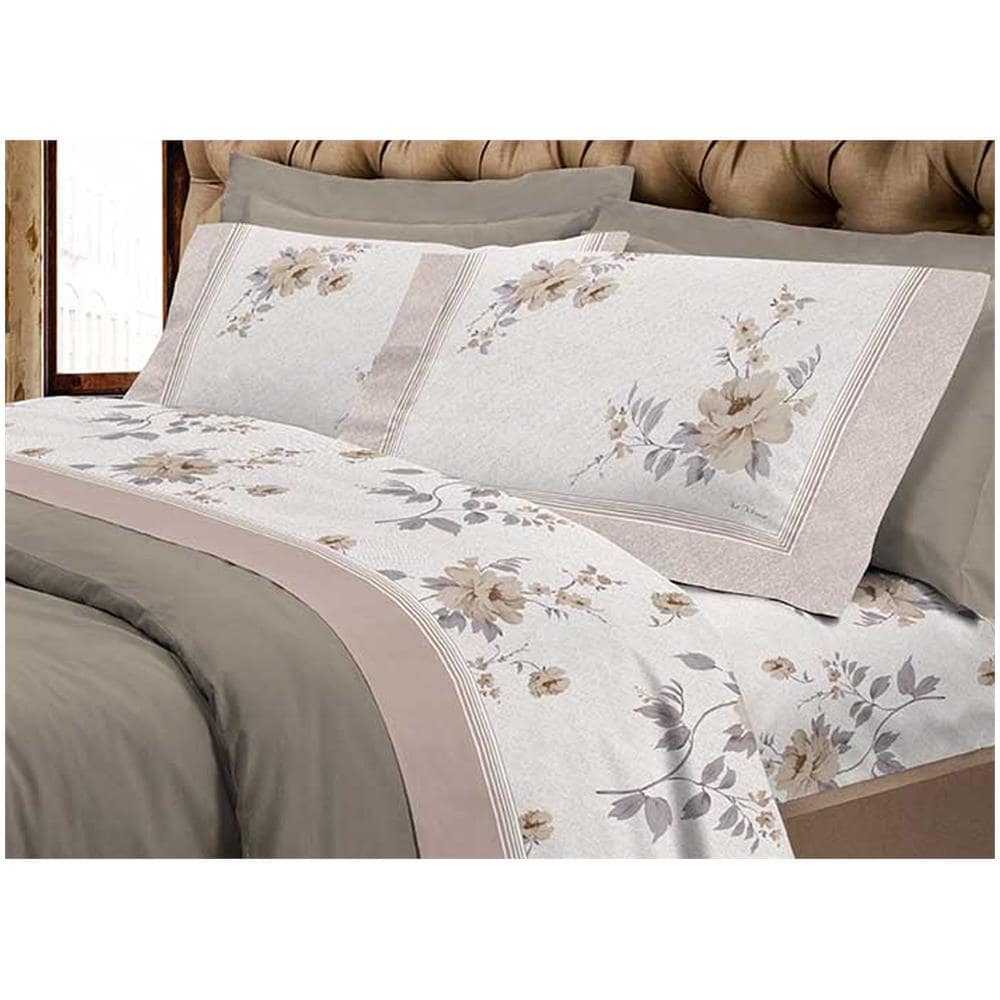 Completo Lenzuola Cotone E Lino Stonewashed No Stiro Loira Matrimoniale Grigio Prisma - Foto 8