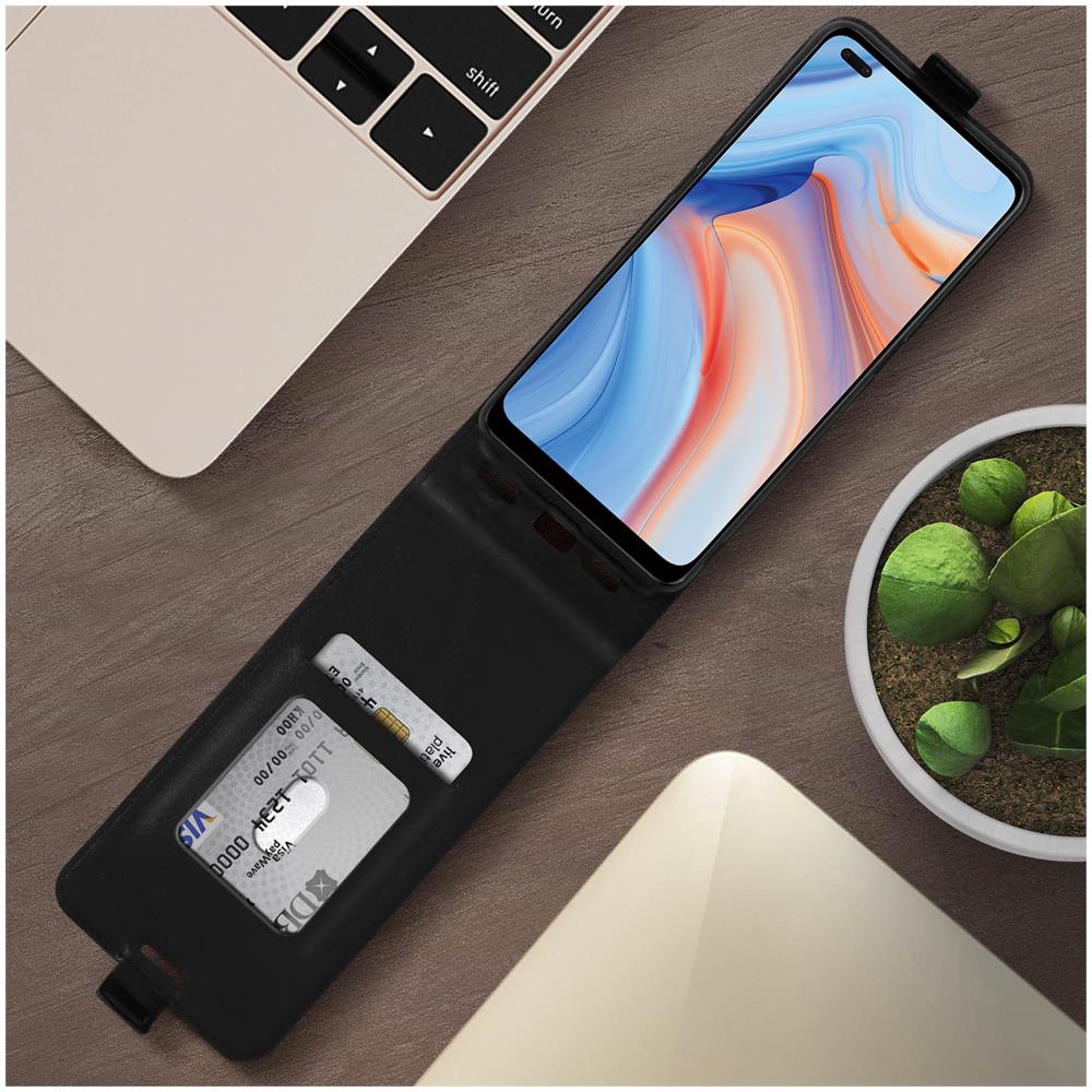 Custodia Oppo Reno 4 Protezione Sportellino Verticale Nero - Foto 2