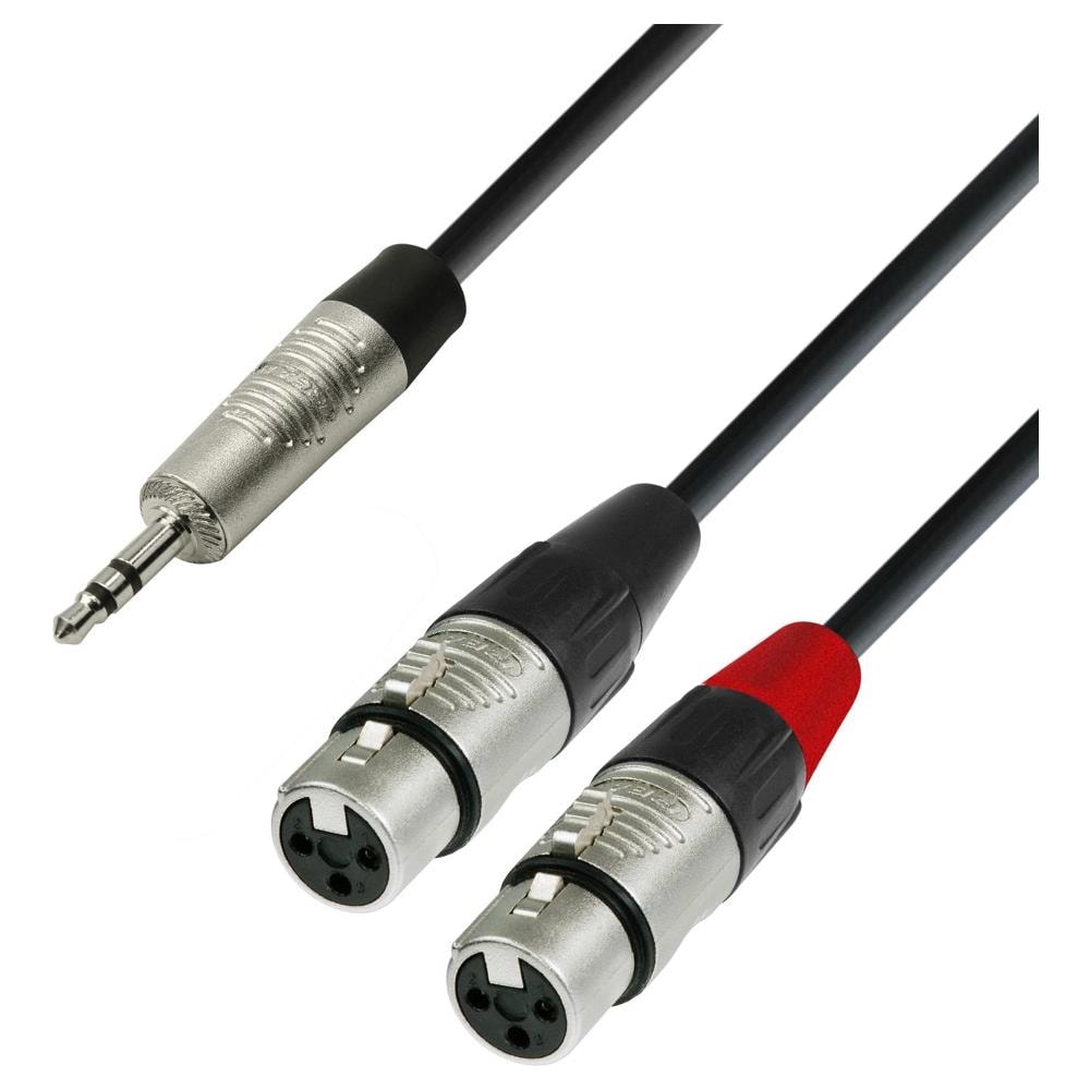 K4 YWFF 0180 1.8m 3.5mm 2 x XLR (3-pin) Nero, Argento cavo audio - Foto 1