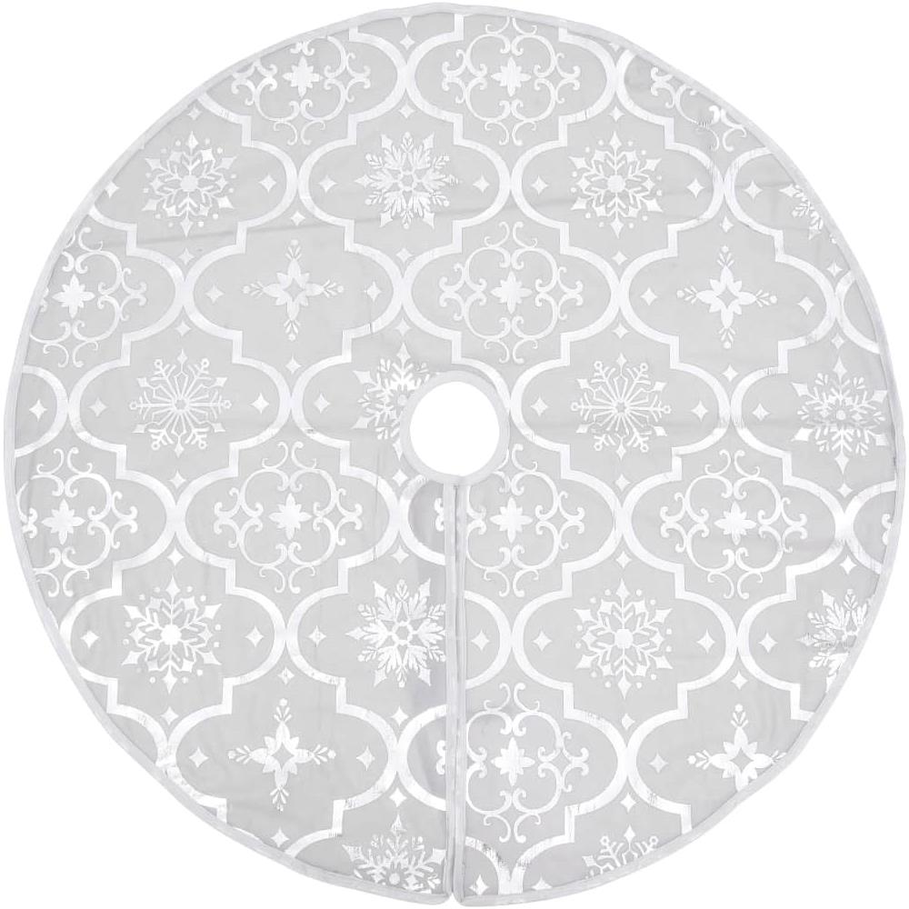 Gonna Albero Natale Raffinata Con Calza Bianca Tessuto 90 Cm - Foto 3