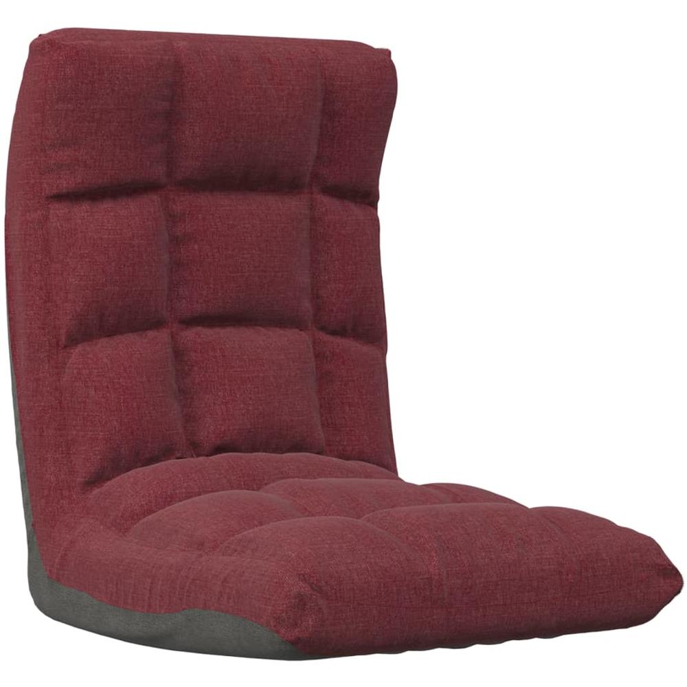 Sedia A Sdraio Da Terra Pieghevole Rosso Vino In Tessuto - Foto 2
