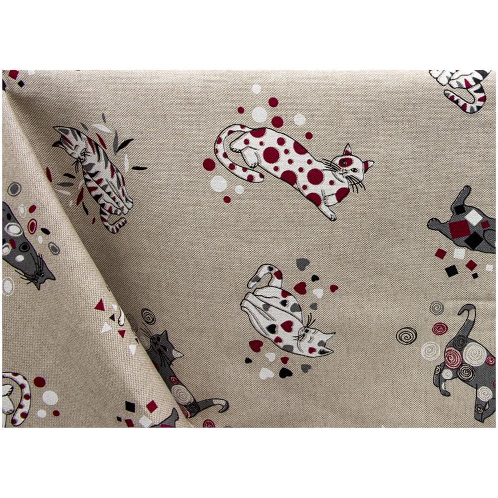 Tovaglia Salotto Cucina In Tessuto Miros Made In Italy Disegno Gatto 90x90 Gatto - Foto 2