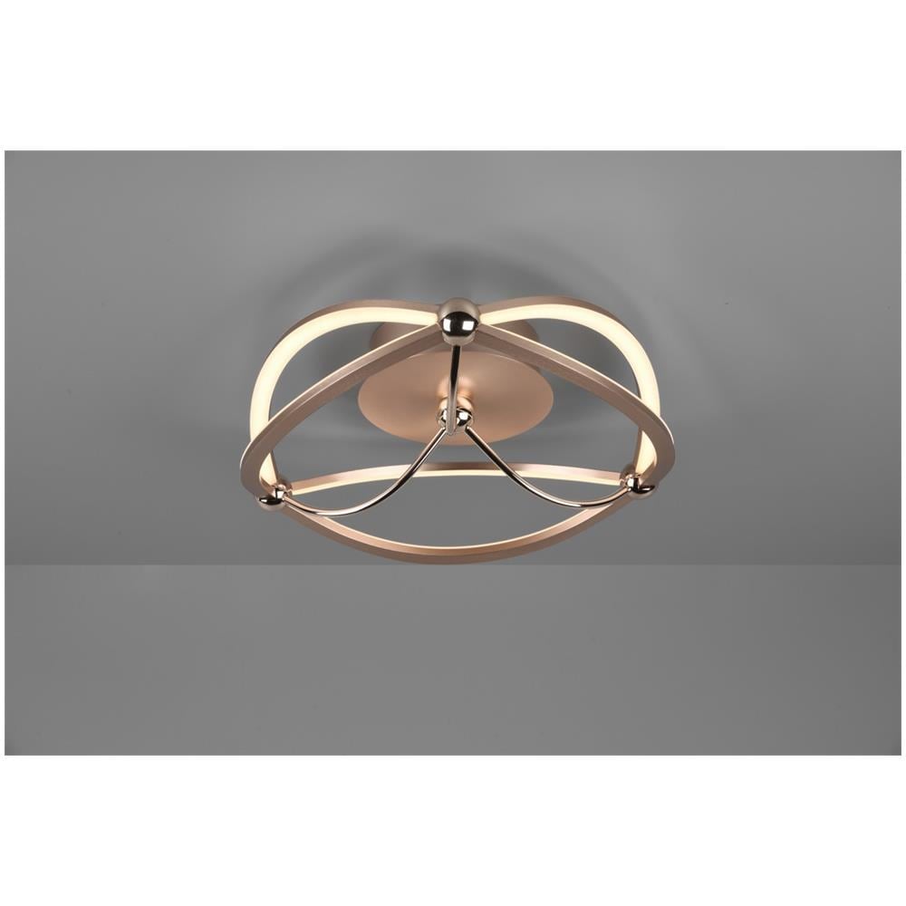 Charivari Plafoniera Led Ottone Satinato Ellissi Dimmerabile Con Interruttore D. 41cm - Foto 1