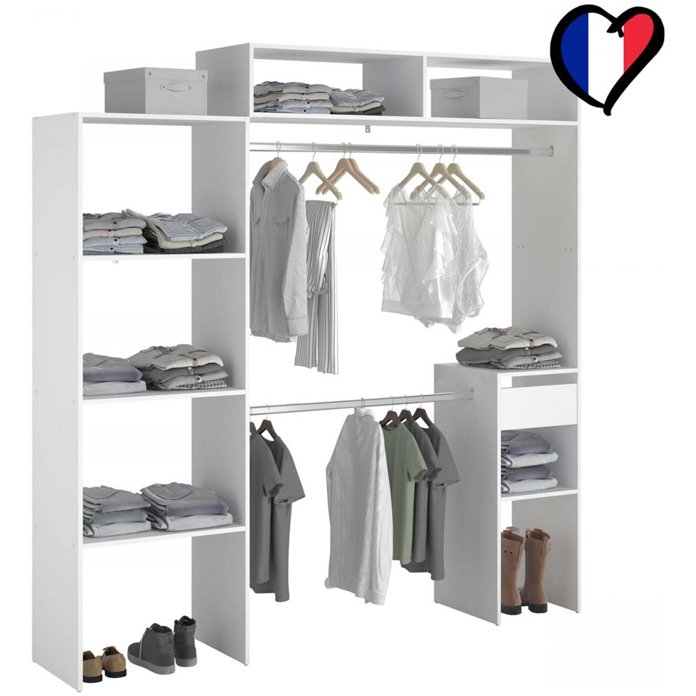 Elysee Armadio A Vista 2 Barre Appendiabiti, 4 Ripiani, 1 Cassetto - Foto 1