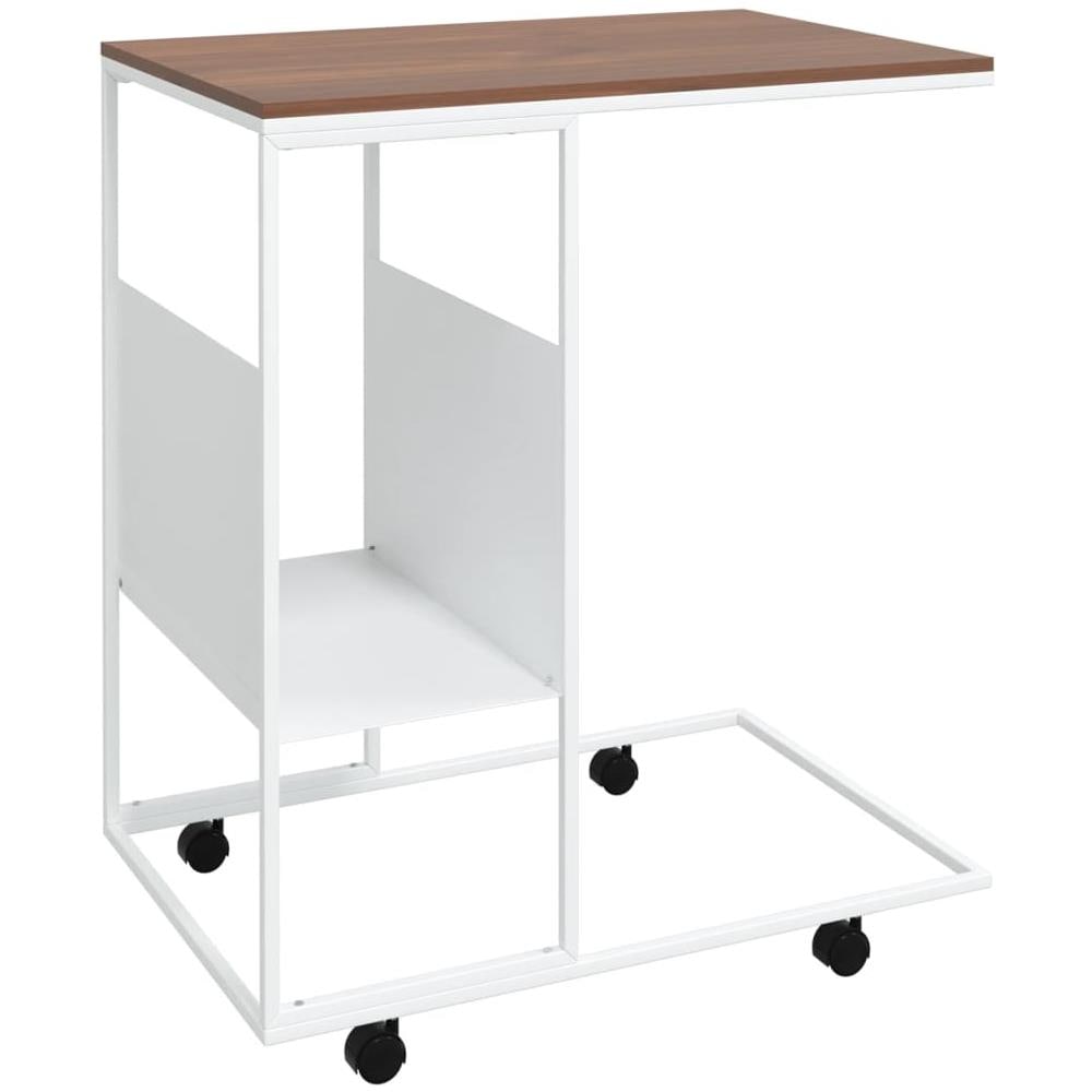 Tavolino Con Ruote Bianco 55x36x63,5 Cm In Legno Multistrato - Foto 2