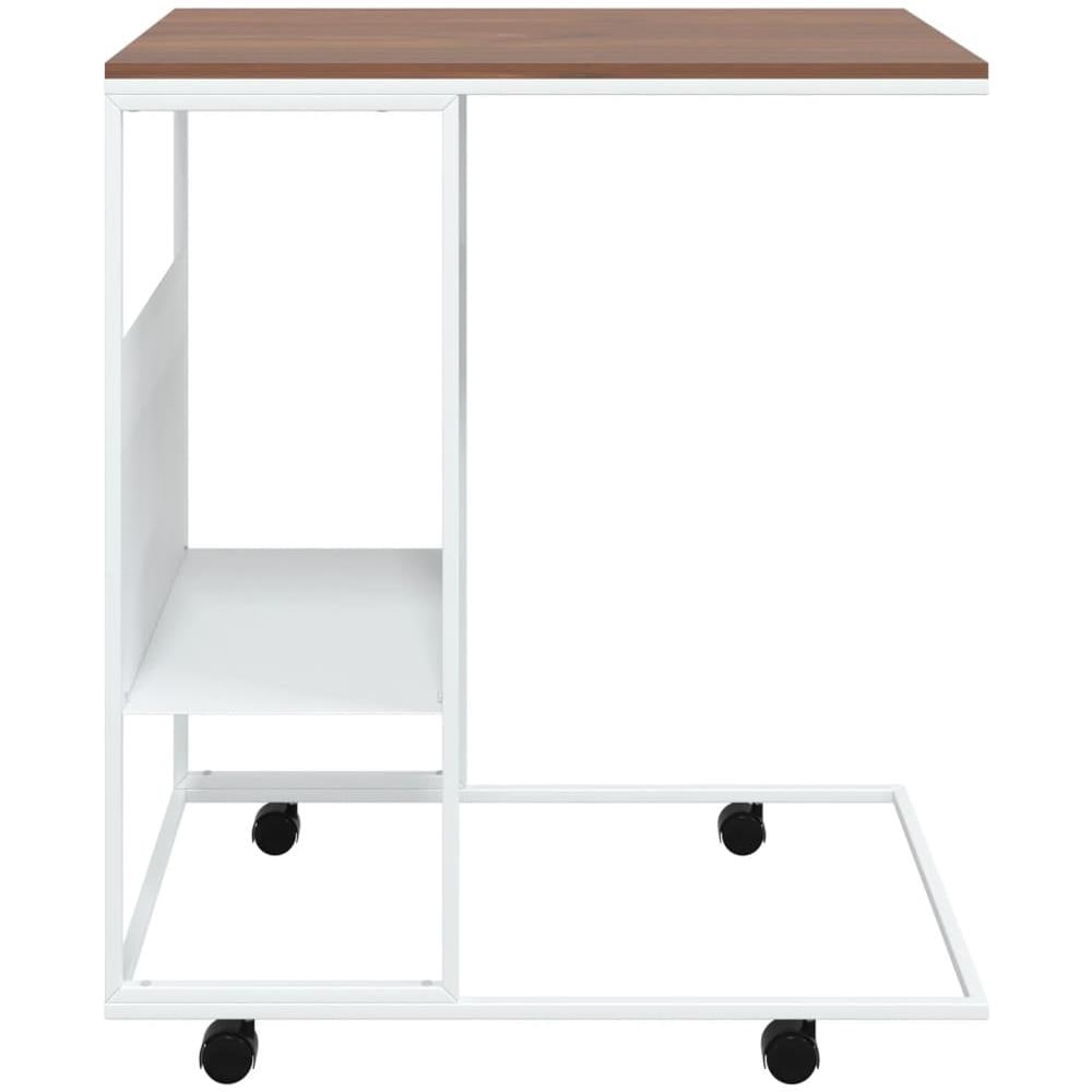 Tavolino Con Ruote Bianco 55x36x63,5 Cm In Legno Multistrato - Foto 3