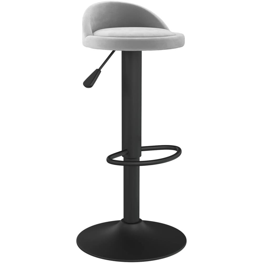 Sgabello Da Bar Grigio Chiaro In Velluto - Foto 2