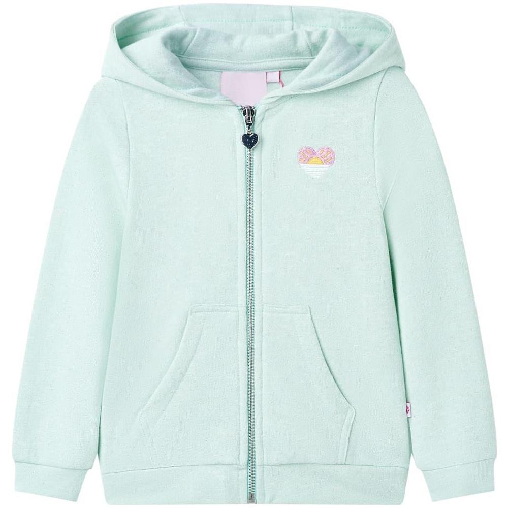 Felpa con Cappuccio e Cerniera da Bambina Menta Chiaro Misto 116 - Foto 1