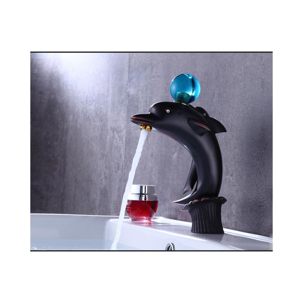 Rubinetto per lavabo da bagno, Blackswan, tipo M252 Delfin, modello nero, misura 25,5 cm - Foto 4