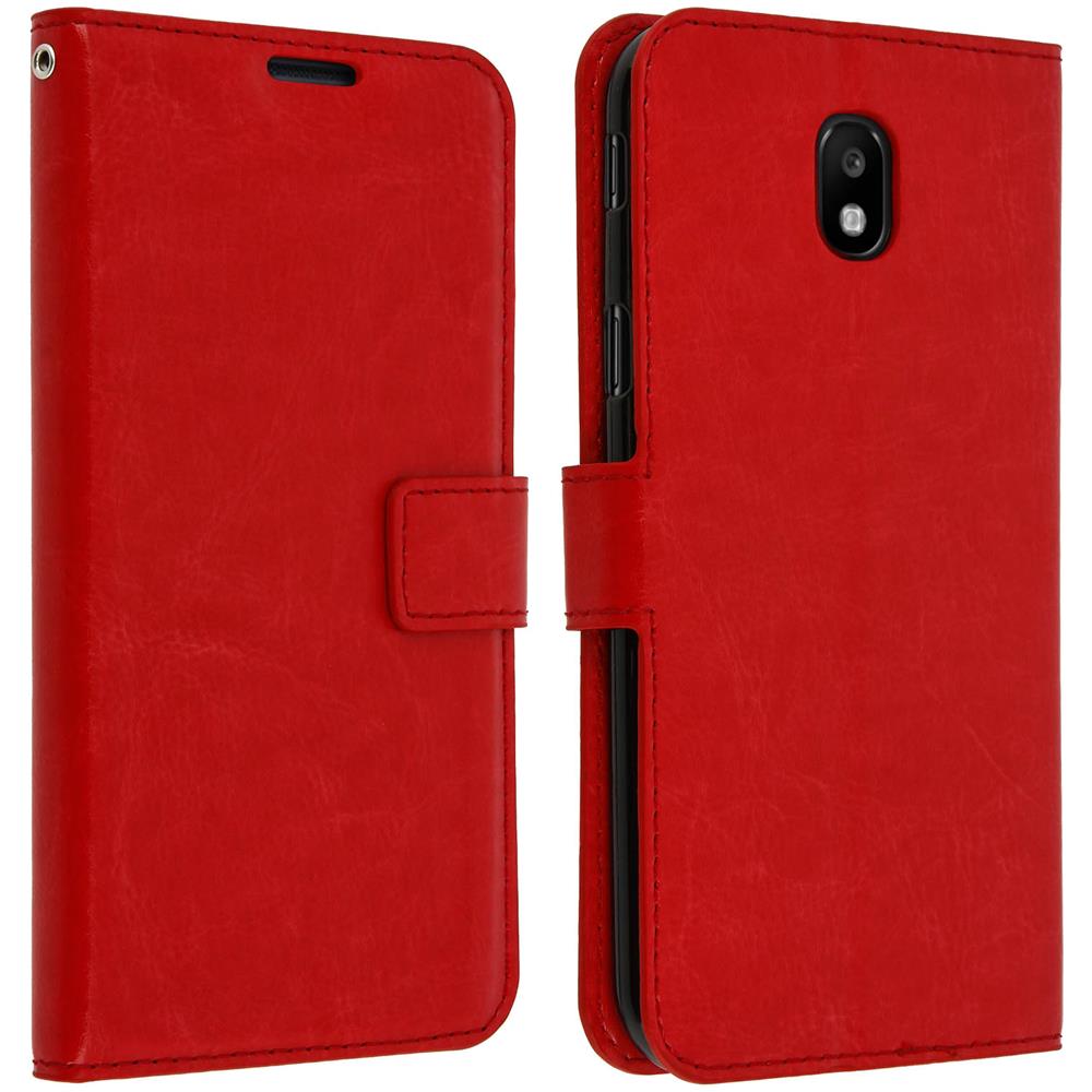 Custodia Portafoglio Stile Vintage Per Samsung Galaxy J3 2017 - Rossa - Foto 2
