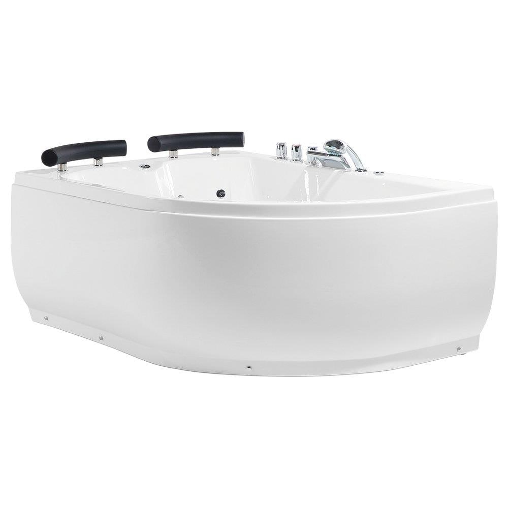 Vasca Con Idromassaggio E Led Angolare Bianca Versione Destra Paradiso - Foto 1