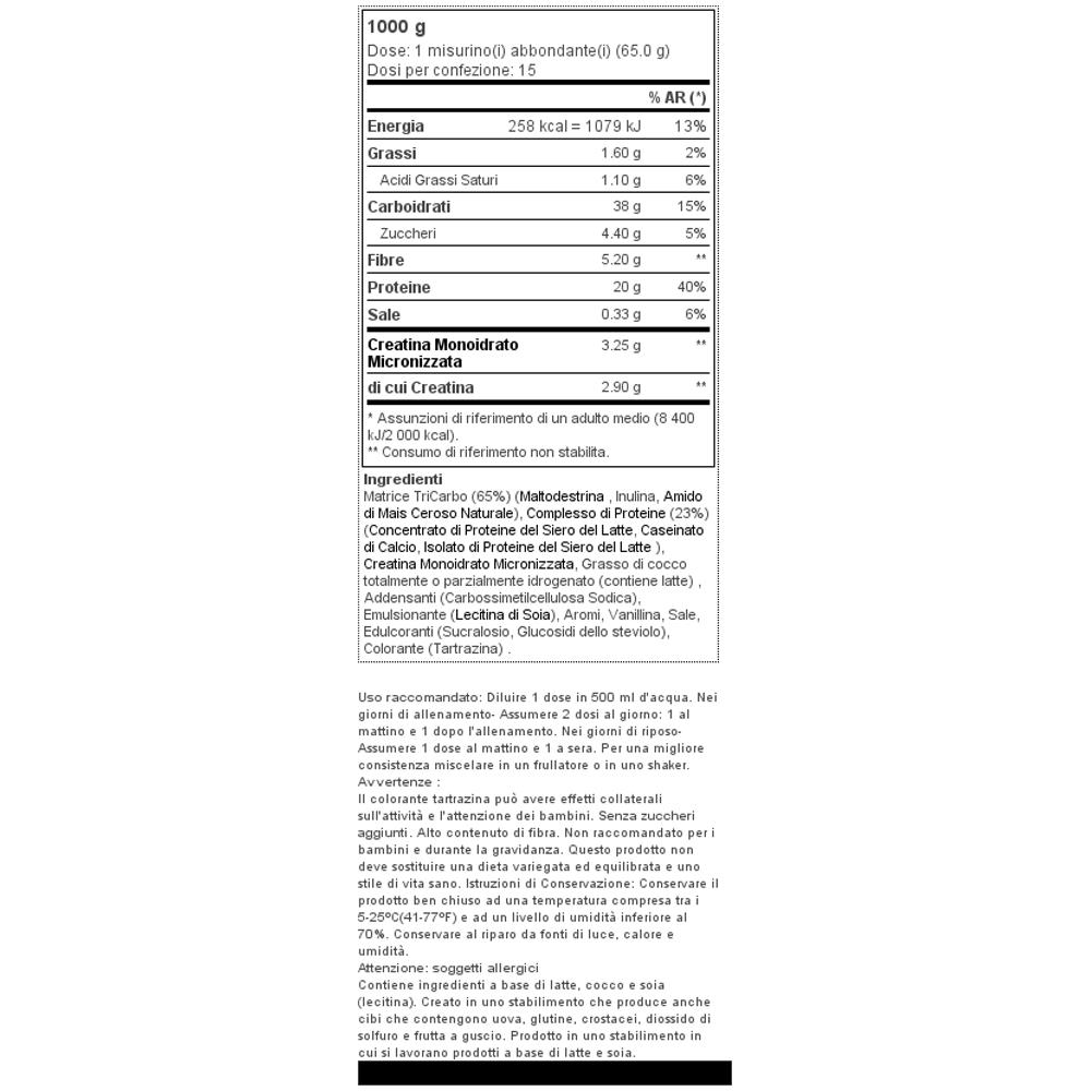 Hyper Mass 5000 2.2lbs (1000g) - Biotech Usa - Gainers, Mass Gainers - Vaniglia - Foto 2