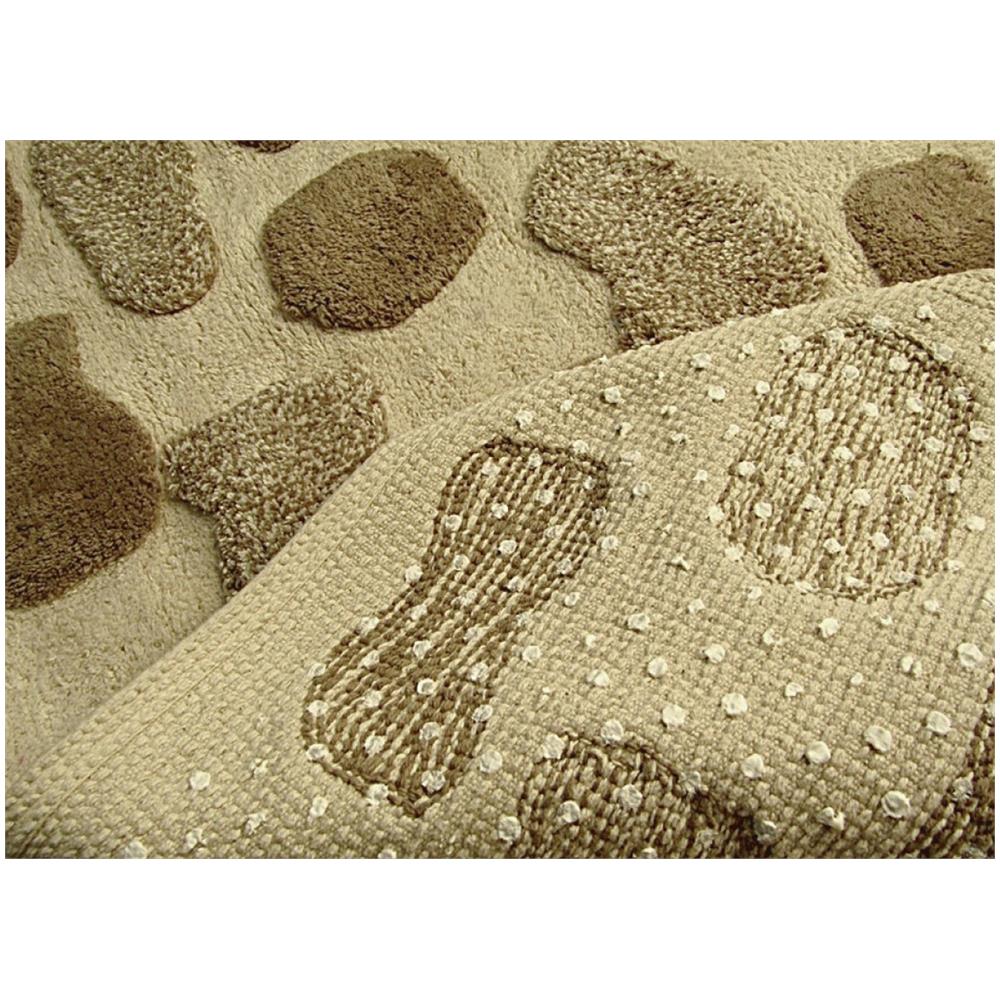 BIANCHERIAWEB Tappeto da Bagno Antiscivolo Disegno Stone Colore Beige Par 3Pz Beige 