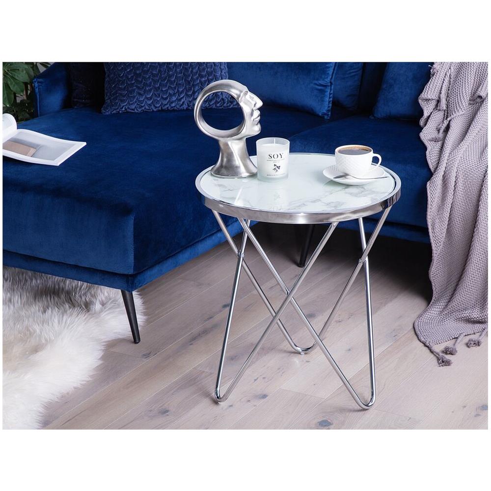 Tavolino Meridian Effetto Marmo Argento - Foto 1