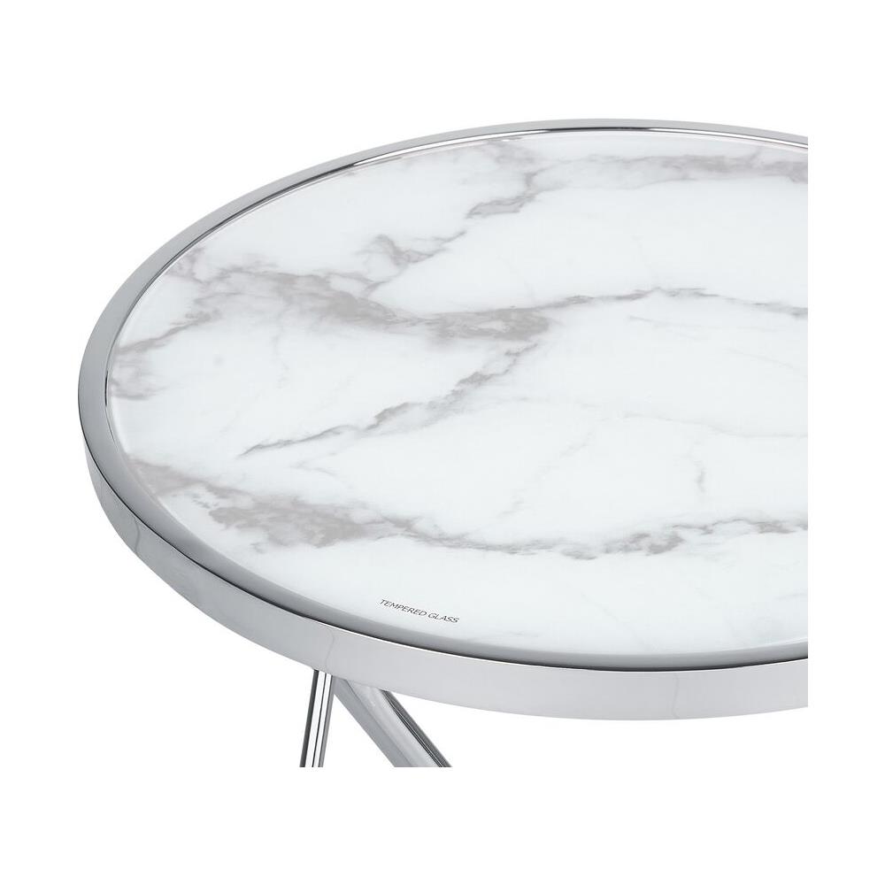 Tavolino Meridian Effetto Marmo Argento - Foto 2