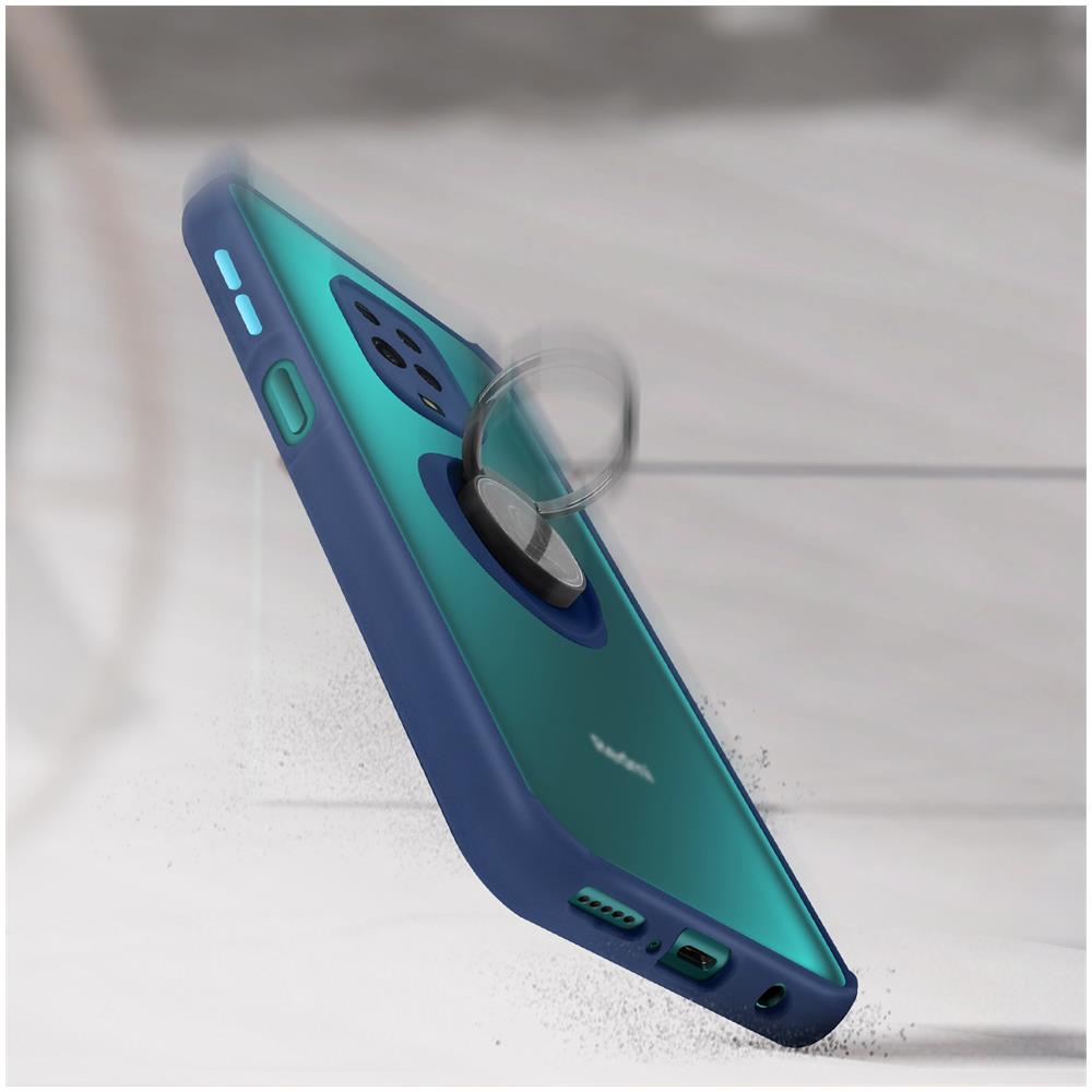 Cover Xiaomi Redmi Note 9s / 9 Pro / 9 Pro Max Anello Metallo Supporto Blu - Foto 2