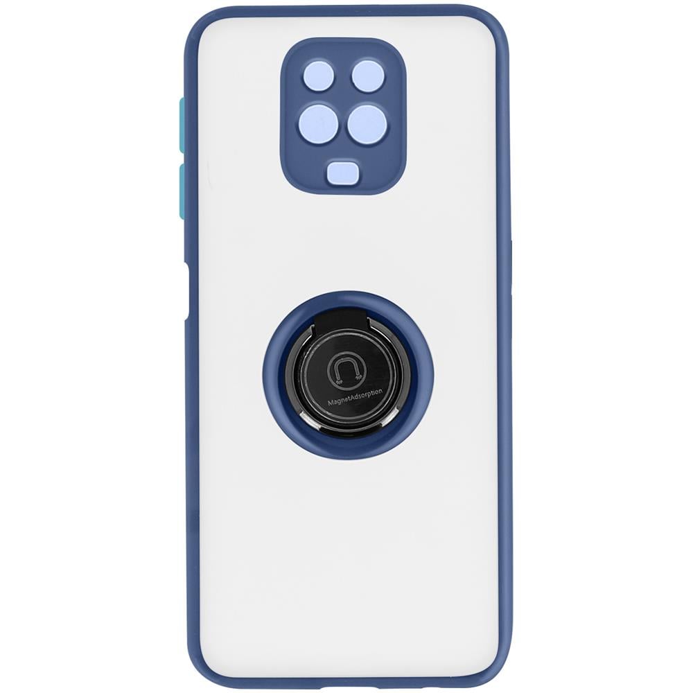 Cover Xiaomi Redmi Note 9s / 9 Pro / 9 Pro Max Anello Metallo Supporto Blu - Foto 1