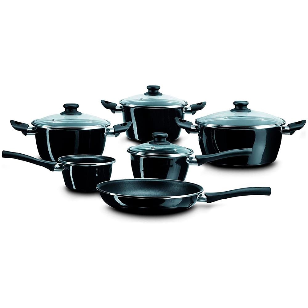 Naccarii Batteria Da Cucina Induzione 10 Pezzi Set Pentole Antiaderente Coperchi Di Vetro - Foto 1