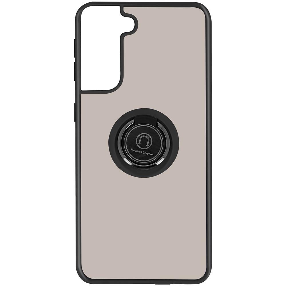 Cover Samsung Galaxy S21 Anello In Metallo Funzione Supporto Nero - Foto 1