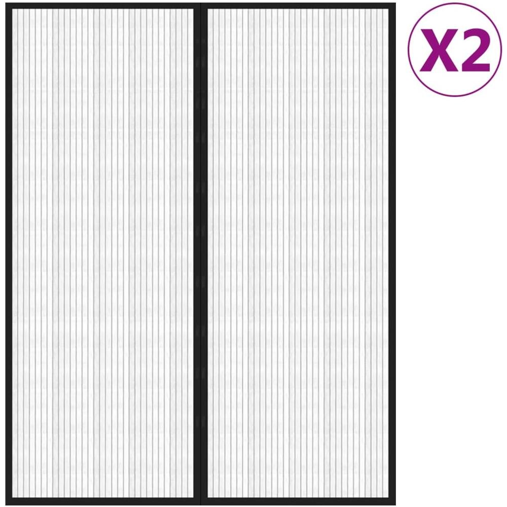 Tende Antimosche per Porta 2 pz con Magneti Nere 230x160 cm - Foto 2