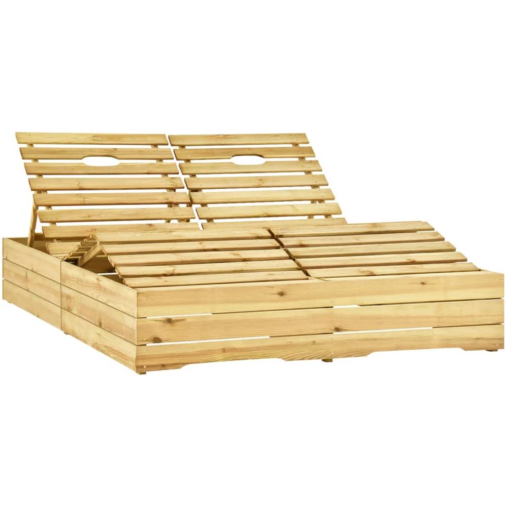 Lettino Prendisole Doppio e Cuscini Antracite in Pino Impregnato - Foto 2