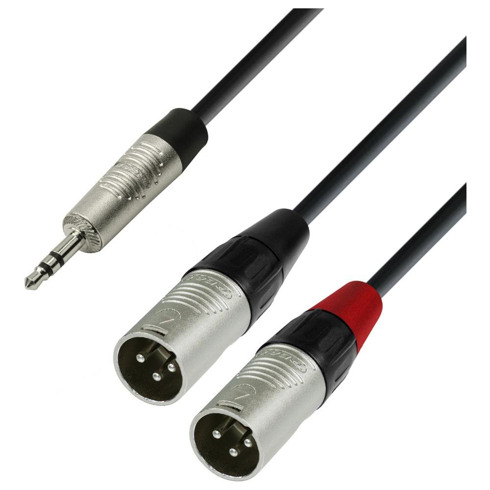 K4 YWMM 0180 1.8m 3.5mm 2 x XLR (3-pin) Nero, Argento cavo audio - Foto 1