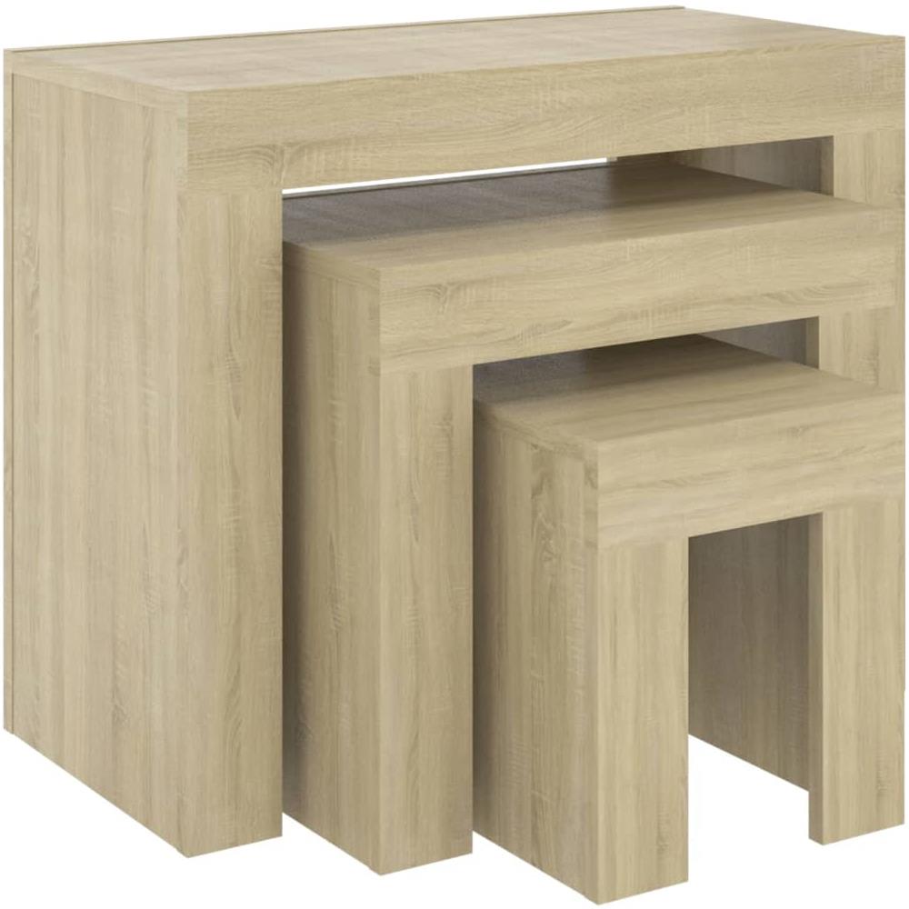 Tavolini Da Salotto Impilabili 3 Pz Rovere Sonoma In Truciolato - Foto 2