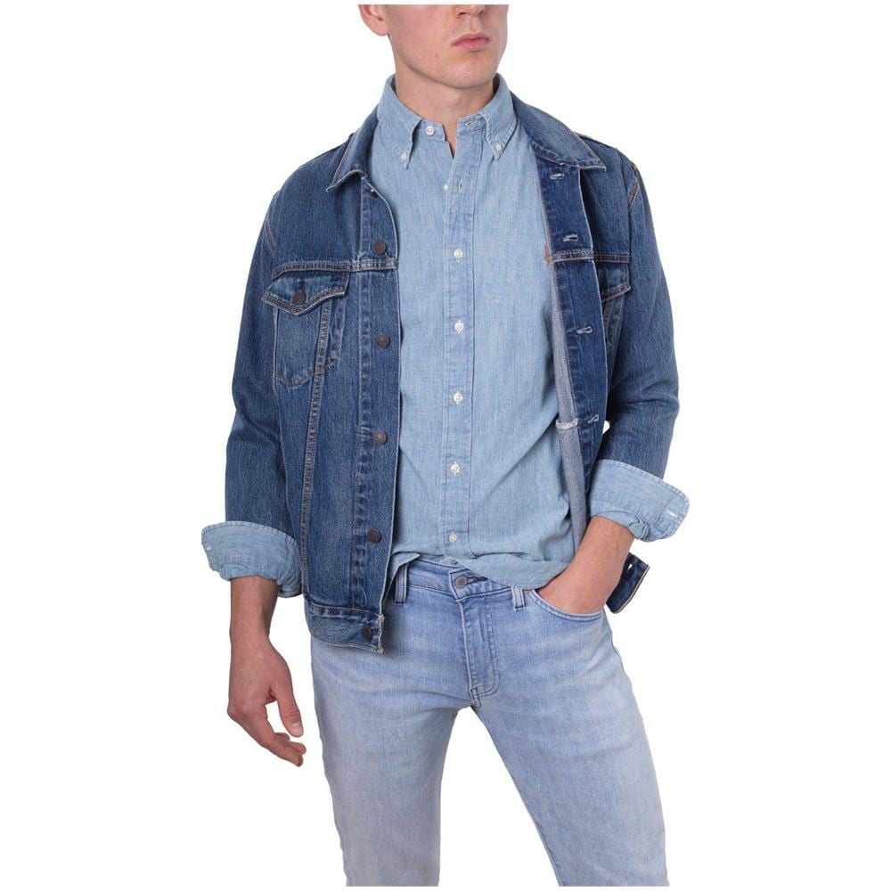 Uomo - Camicia Slim Fit In Chambray Azzurro - Foto 2